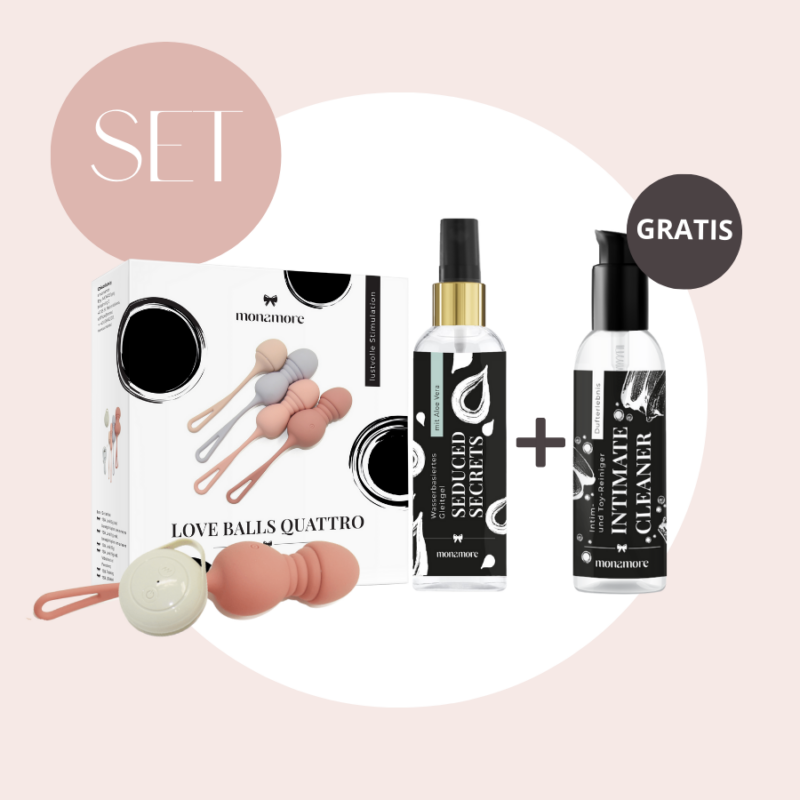 Setangebot Love Balls Quattro + Seduced Secrets Wasserbasisgleitgel + Toycleaner